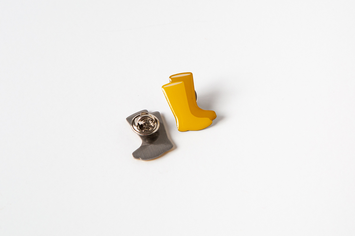 Yellow Wellies Pin Badges